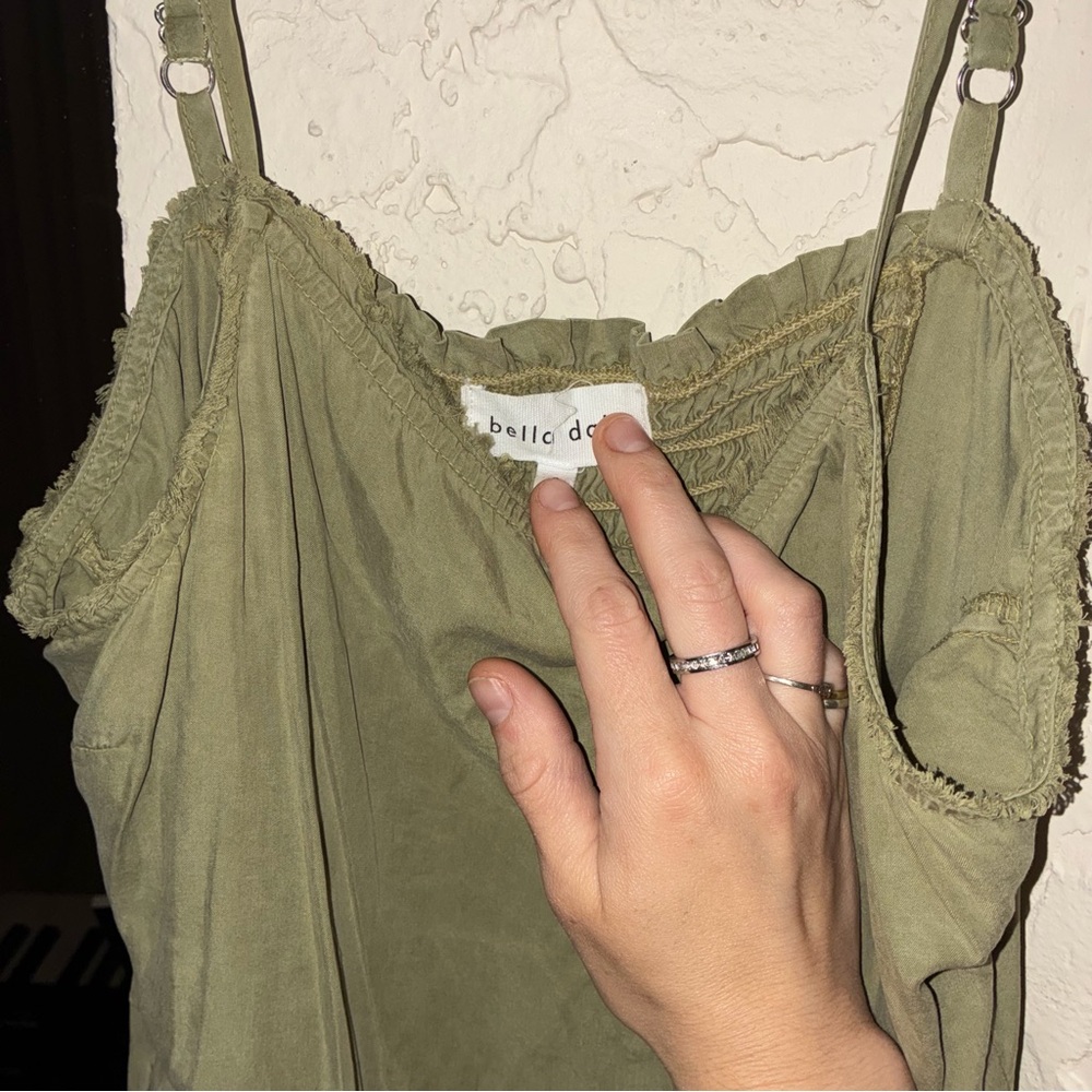Bella Dahl Olive Romper Cami with Lace Trim - Picture 3 of 4